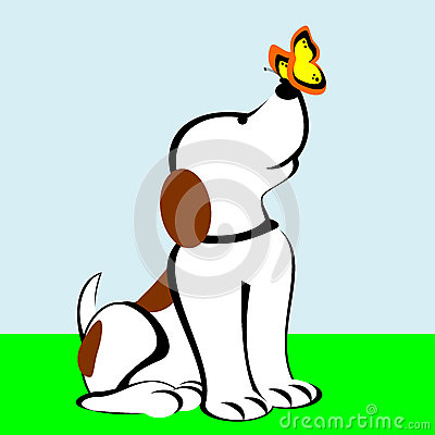 Puppy With Butterfly On Nose